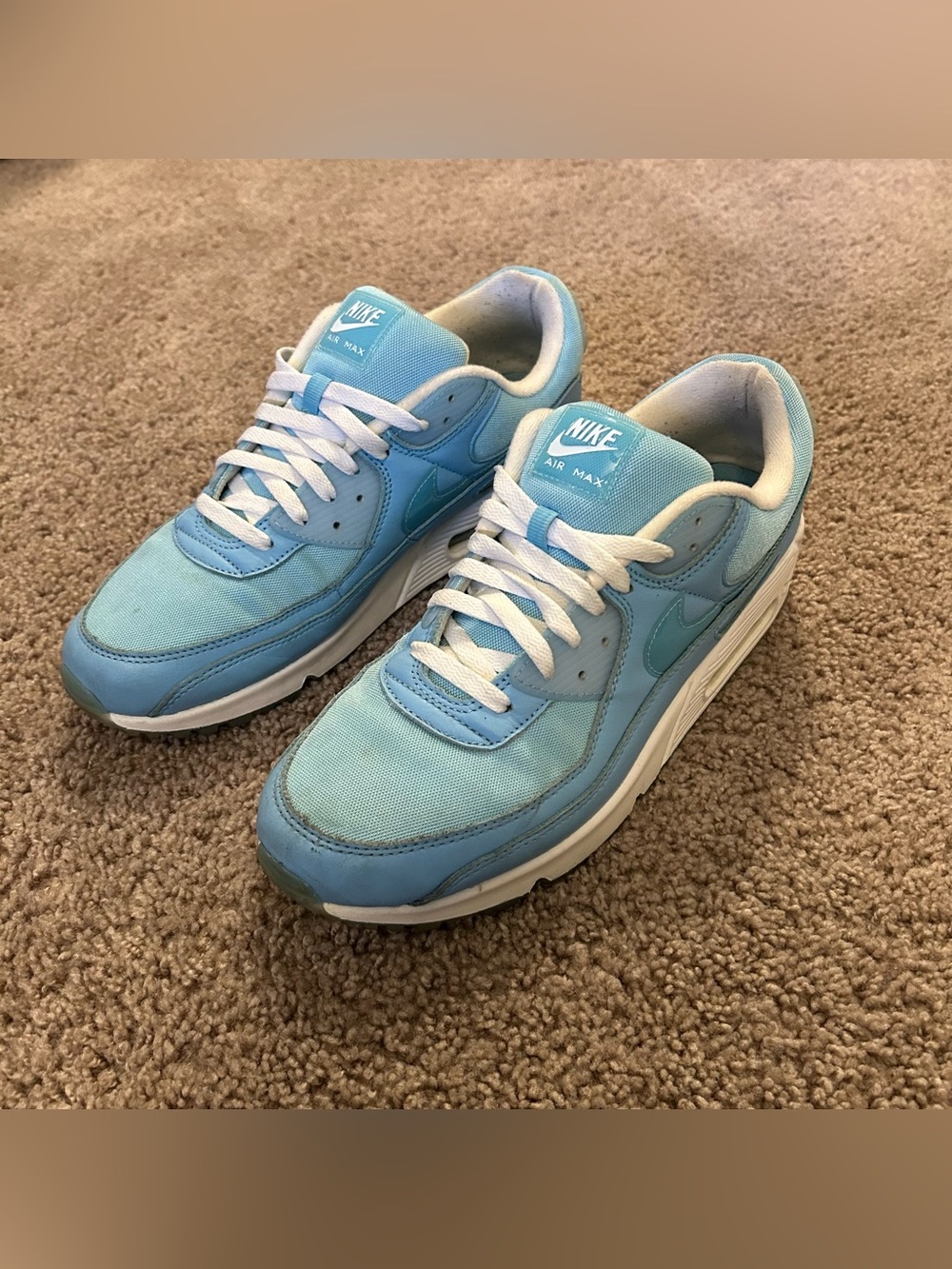 Nike Air Max 90 Blue Chill and White Sneakers Men’s Size 12